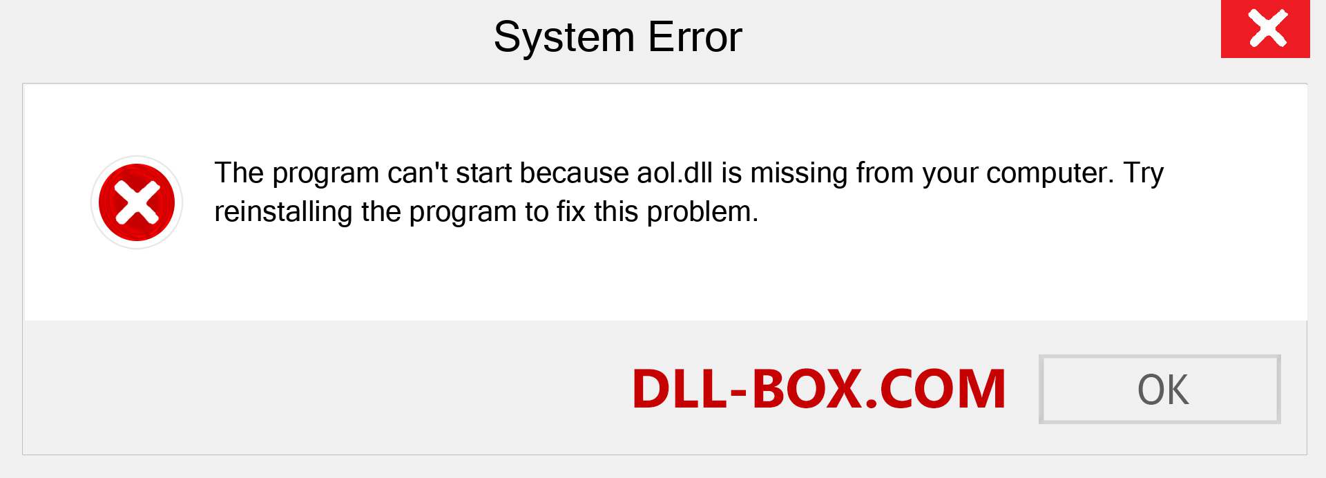  aol.dll file is missing?. Download for Windows 7, 8, 10 - Fix  aol dll Missing Error on Windows, photos, images